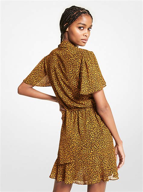 Leopard Print Georgette Dress 